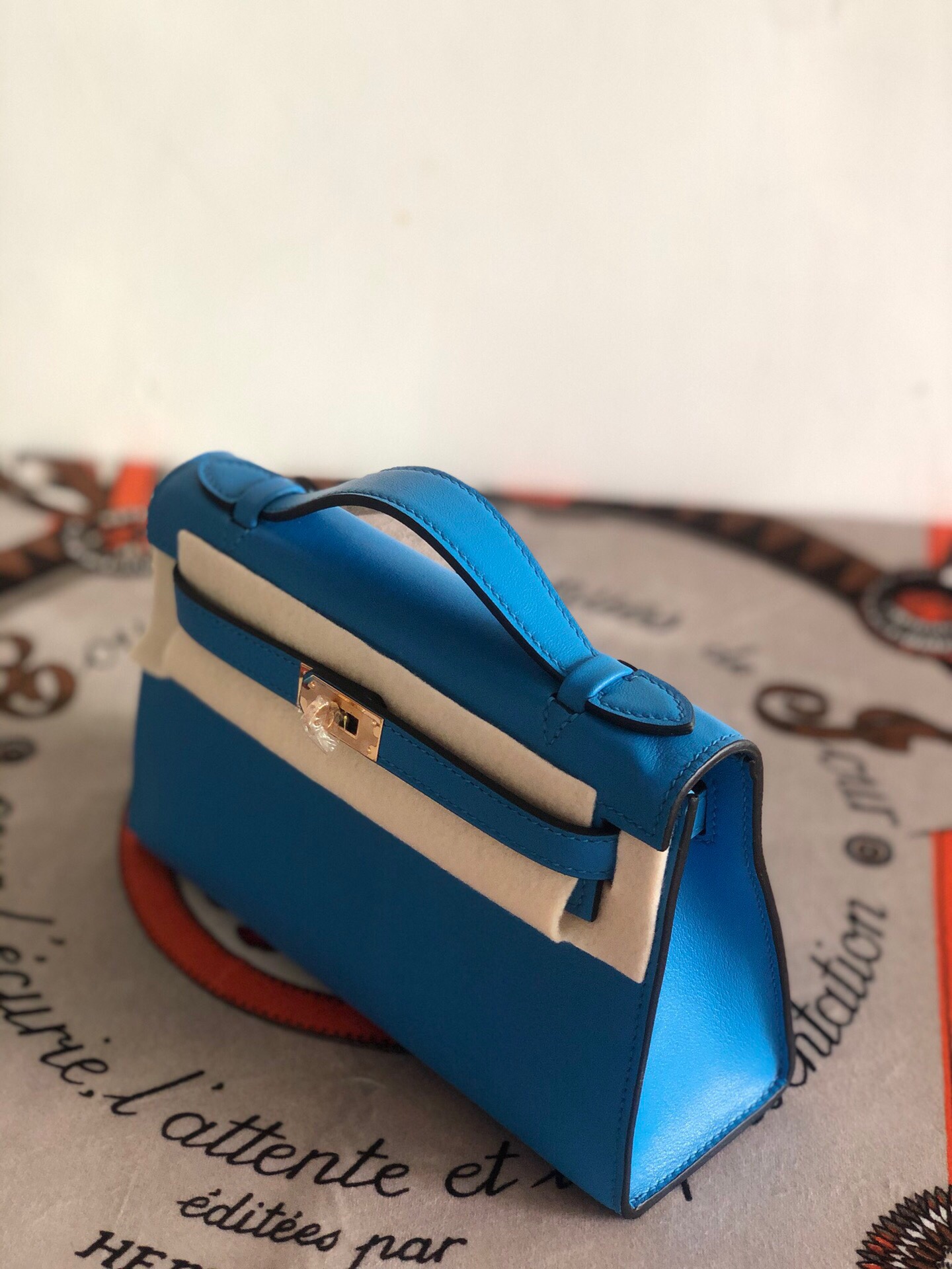 에르메스 미니 켈리백22 블루 금장 스위프트